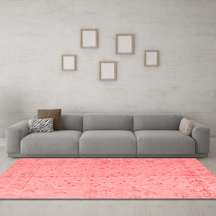 Modern Red Washable Rugs