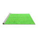 Sideview of Machine Washable Abstract Green Modern Area Rugs, wshabs4365grn