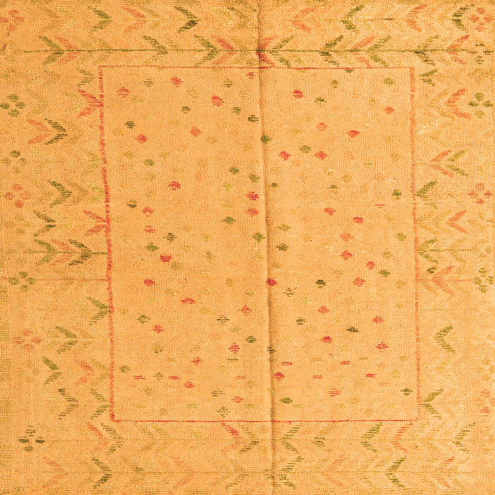 Square Machine Washable Abstract Orange Modern Area Rugs, wshabs4365org