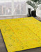 Abstract Deep Yellow Modern Rug in Family Room, abs4365