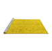 Sideview of Machine Washable Abstract Yellow Modern Rug, wshabs4365yw