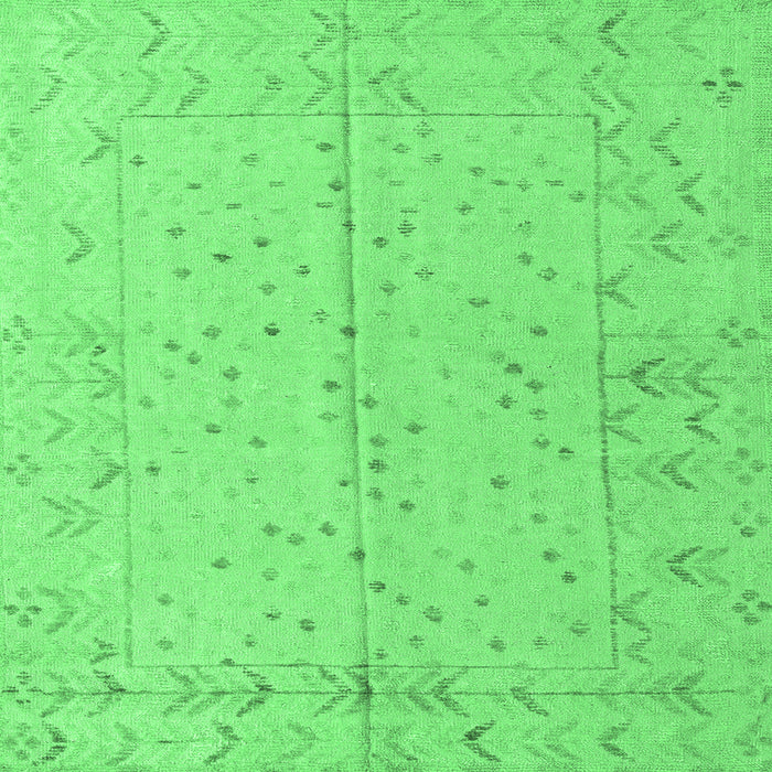 Square Machine Washable Abstract Emerald Green Modern Area Rugs, wshabs4365emgrn