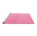 Sideview of Machine Washable Abstract Pink Modern Rug, wshabs4365pnk