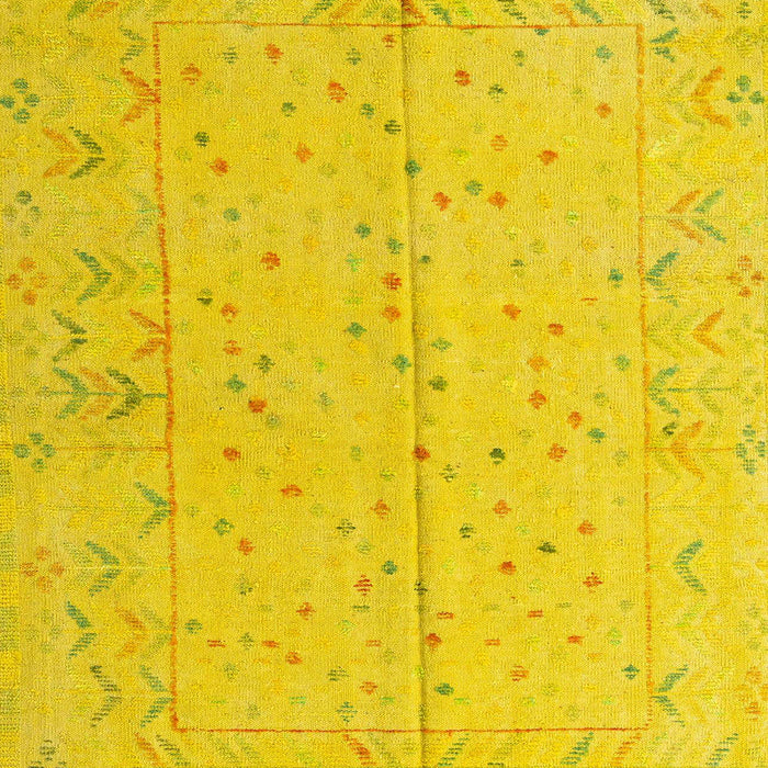 Machine Washable Abstract Deep Yellow Rug, wshabs4365