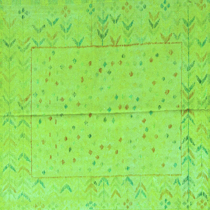 Square Machine Washable Abstract Turquoise Modern Area Rugs, wshabs4365turq