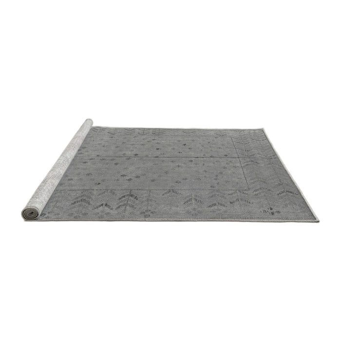 Sideview of Machine Washable Abstract Gray Modern Rug, wshabs4365gry
