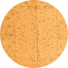 Round Abstract Orange Modern Rug, abs4365org