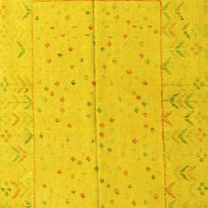 Machine Washable Abstract Yellow Modern Rug, wshabs4365yw