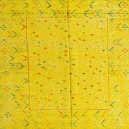 Square Machine Washable Abstract Deep Yellow Rug, wshabs4365