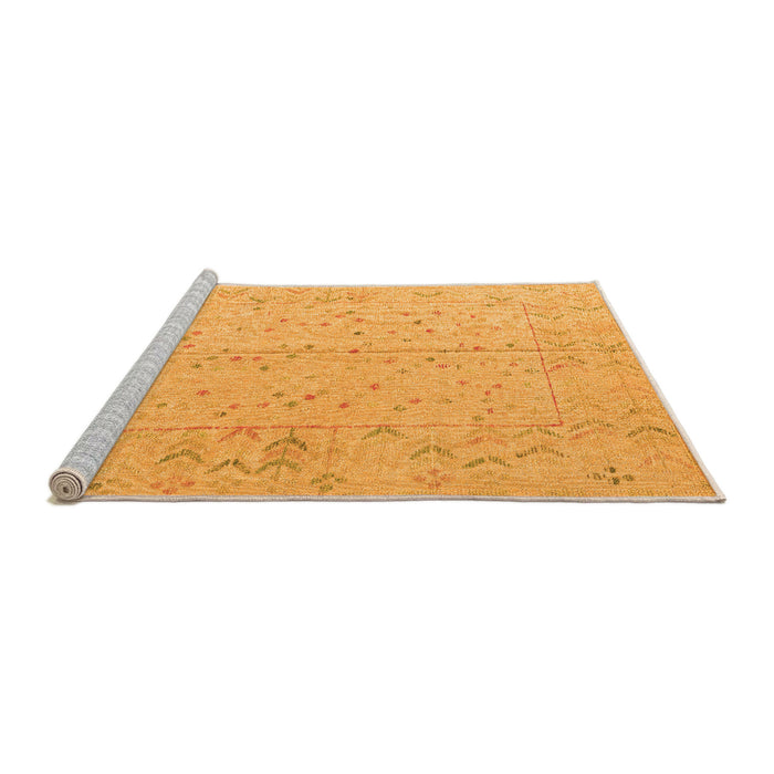 Sideview of Machine Washable Abstract Orange Modern Area Rugs, wshabs4365org