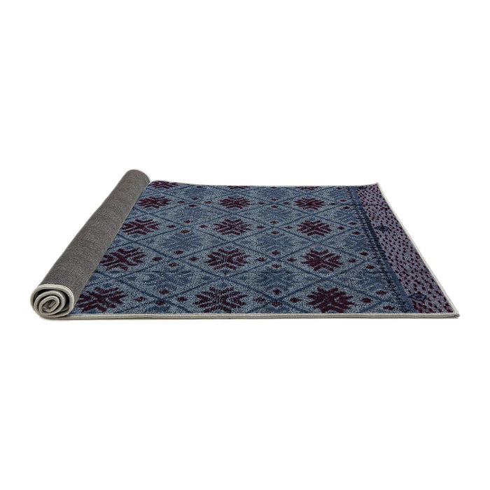 Sideview of Abstract Slate Blue Grey Modern Rug, abs4366