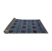 Sideview of Abstract Slate Blue Grey Modern Rug, abs4366