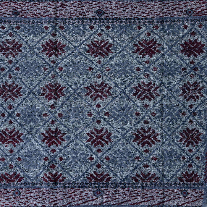 Square Machine Washable Abstract Slate Blue Grey Blue Rug, wshabs4366