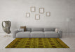 Machine Washable Abstract Yellow Modern Rug in a Living Room, wshabs4366yw