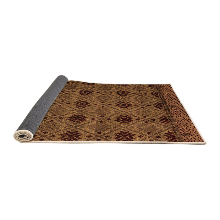 Sideview of Abstract Orange Modern Rug, abs4366org