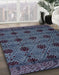 Abstract Slate Blue Grey Modern Rug in Family Room, abs4366