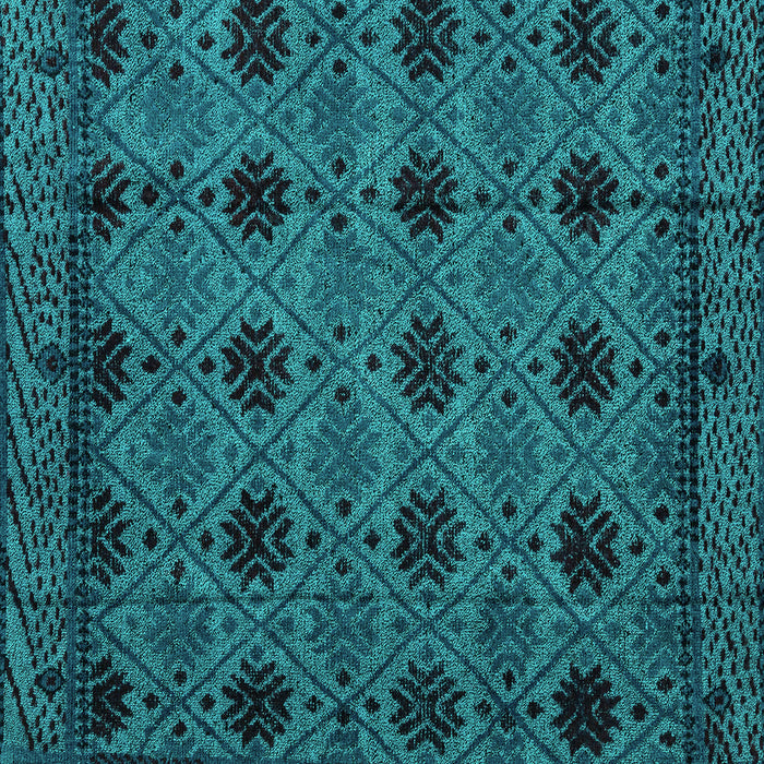 Square Machine Washable Abstract Turquoise Modern Area Rugs, wshabs4366turq