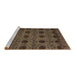 Sideview of Machine Washable Abstract Brown Modern Rug, wshabs4366brn