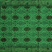 Square Machine Washable Abstract Green Modern Area Rugs, wshabs4366grn