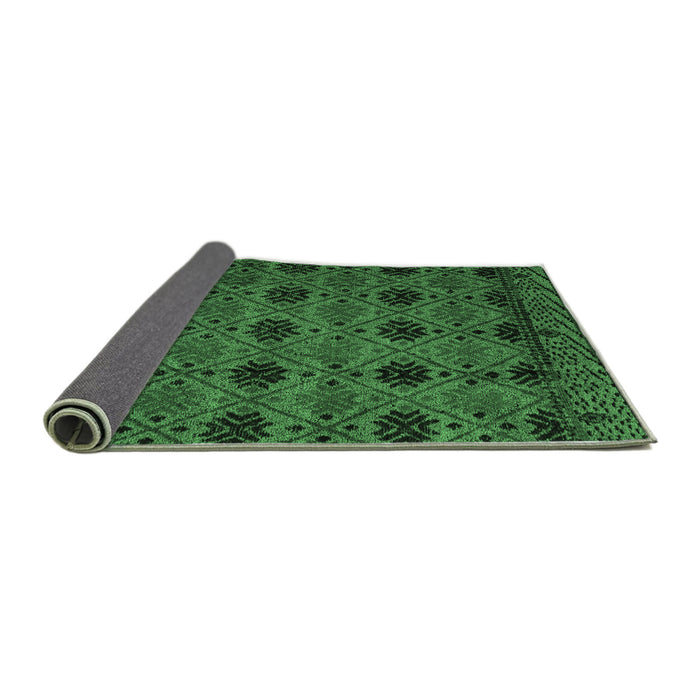 Sideview of Abstract Emerald Green Modern Rug, abs4366emgrn