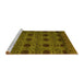 Sideview of Machine Washable Abstract Yellow Modern Rug, wshabs4366yw