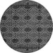 Round Machine Washable Abstract Gray Modern Rug, wshabs4366gry