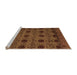 Sideview of Machine Washable Abstract Orange Modern Area Rugs, wshabs4366org