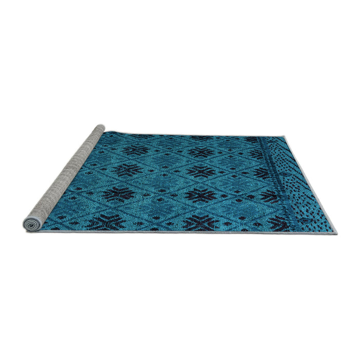 Sideview of Machine Washable Abstract Light Blue Modern Rug, wshabs4366lblu