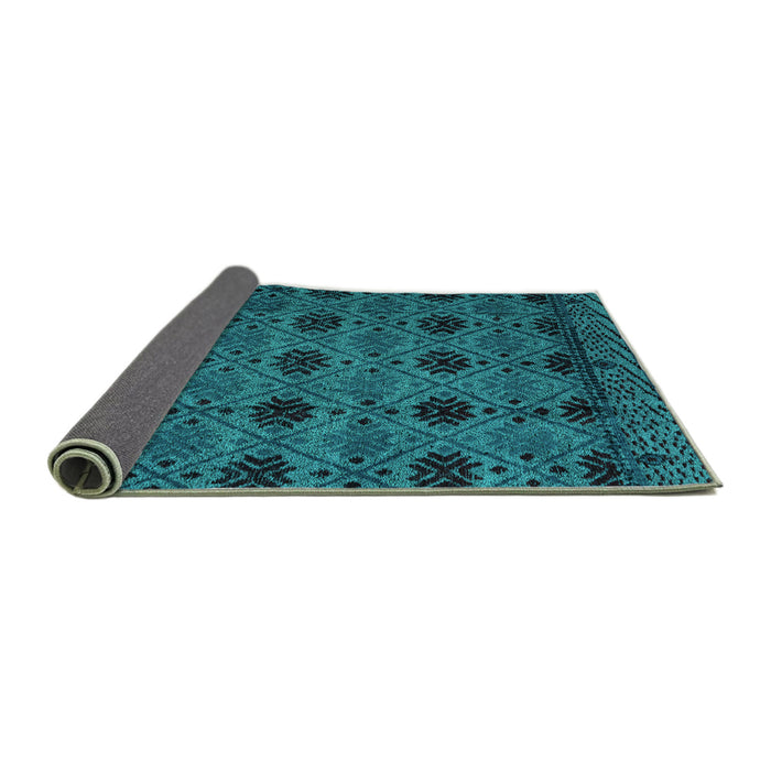 Sideview of Abstract Turquoise Modern Rug, abs4366turq