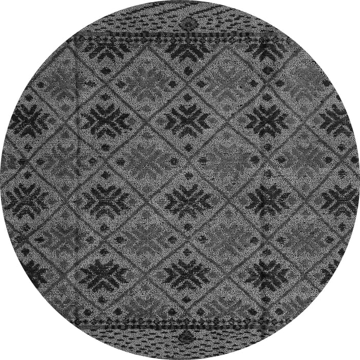 Round Abstract Gray Modern Rug, abs4366gry
