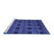 Sideview of Machine Washable Abstract Blue Modern Rug, wshabs4366blu