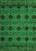 Machine Washable Abstract Green Modern Area Rugs, wshabs4366grn