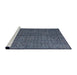 Sideview of Machine Washable Abstract Slate Blue Grey Blue Rug, wshabs4367