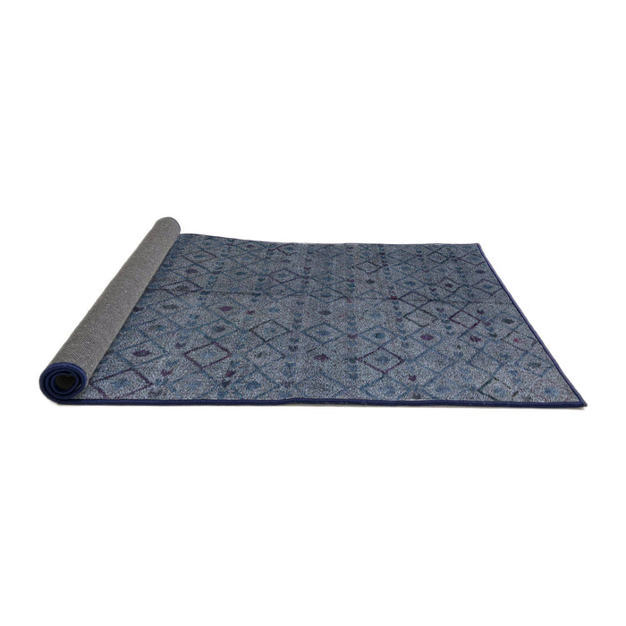Sideview of Abstract Slate Blue Grey Modern Rug, abs4367