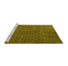 Sideview of Machine Washable Abstract Yellow Modern Rug, wshabs4367yw