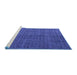 Sideview of Machine Washable Abstract Blue Modern Rug, wshabs4367blu