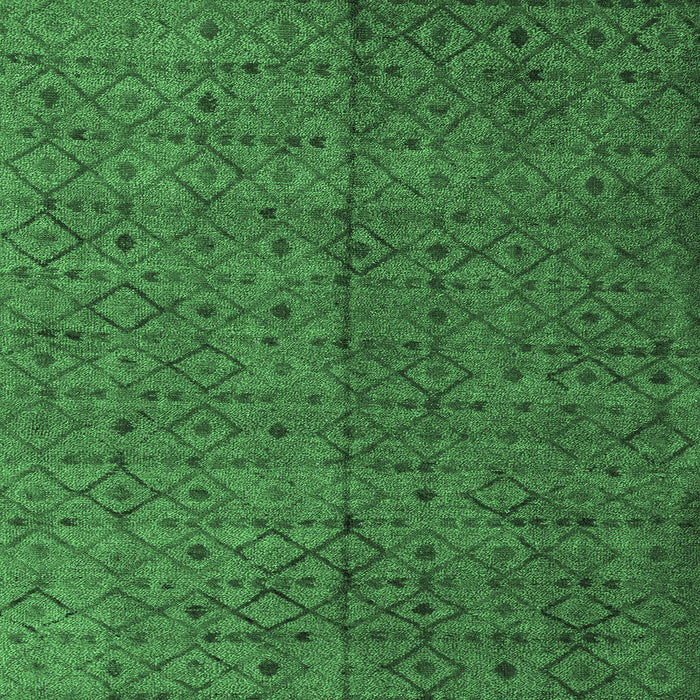 Square Machine Washable Abstract Emerald Green Modern Area Rugs, wshabs4367emgrn