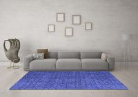 Machine Washable Abstract Blue Modern Rug, wshabs4367blu