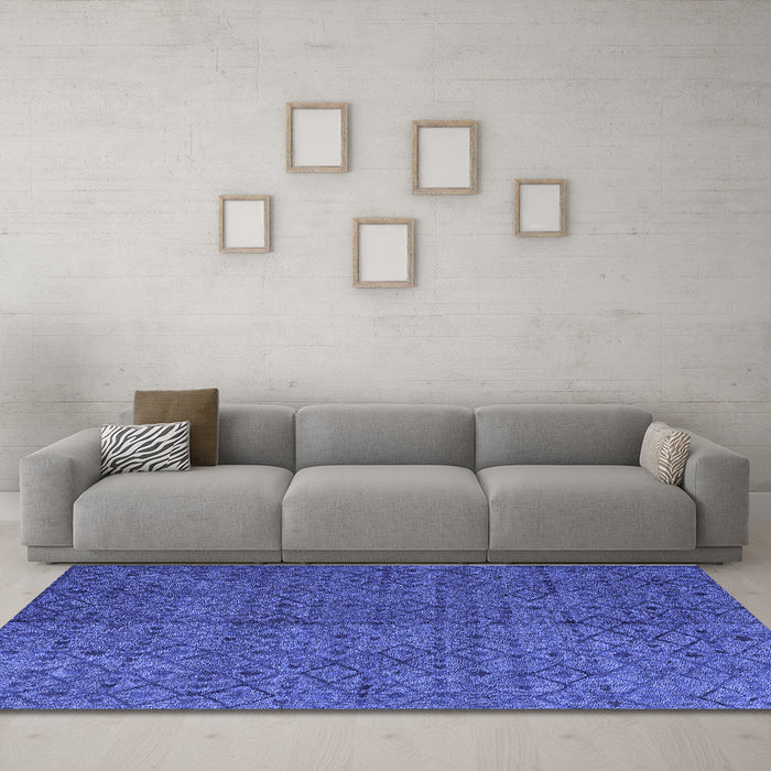 Machine Washable Abstract Blue Modern Rug in a Living Room, wshabs4367blu