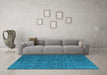 Machine Washable Abstract Light Blue Modern Rug in a Living Room, wshabs4367lblu