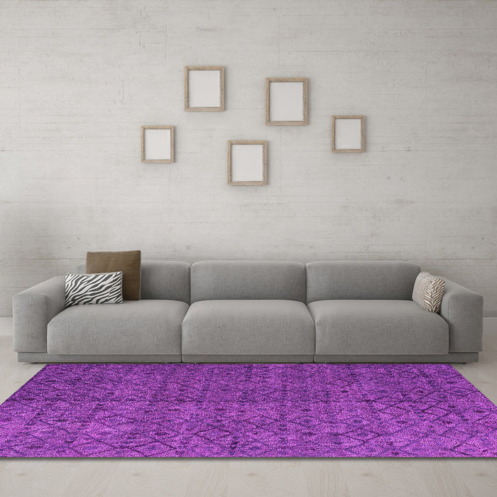 Machine Washable Abstract Pink Modern Rug in a Living Room, wshabs4367pnk