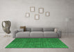 Machine Washable Abstract Green Modern Area Rugs in a Living Room,, wshabs4367grn