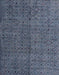 Machine Washable Abstract Slate Blue Grey Blue Rug, wshabs4367