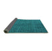 Sideview of Abstract Turquoise Modern Rug, abs4367turq