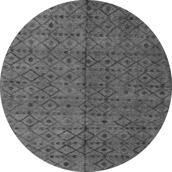 Round Machine Washable Abstract Gray Modern Rug, wshabs4367gry