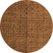 Round Abstract Orange Modern Rug, abs4367org