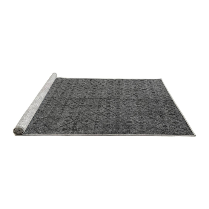 Sideview of Machine Washable Abstract Gray Modern Rug, wshabs4367gry