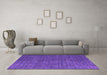 Machine Washable Abstract Purple Modern Area Rugs in a Living Room, wshabs4367pur