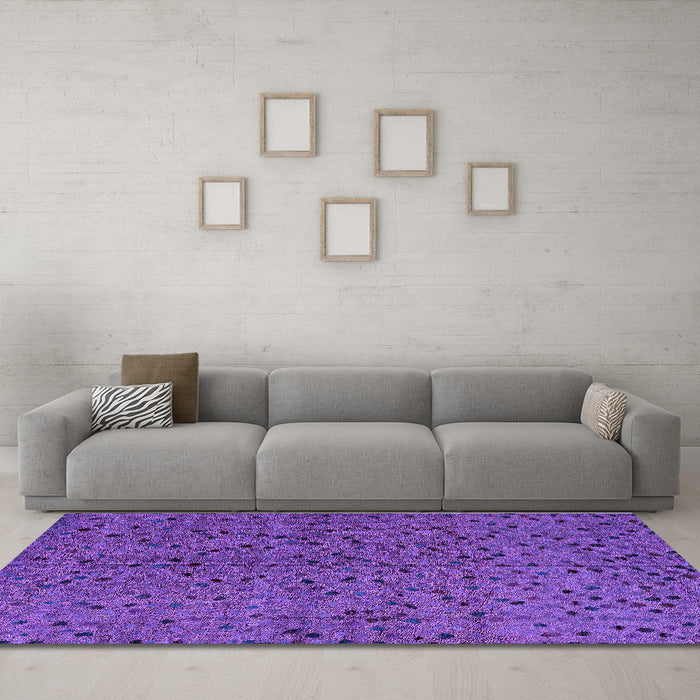 Machine Washable Abstract Purple Modern Area Rugs in a Living Room, wshabs4368pur