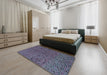 Abstract Plum Purple Modern Rug in a Bedroom, abs4368